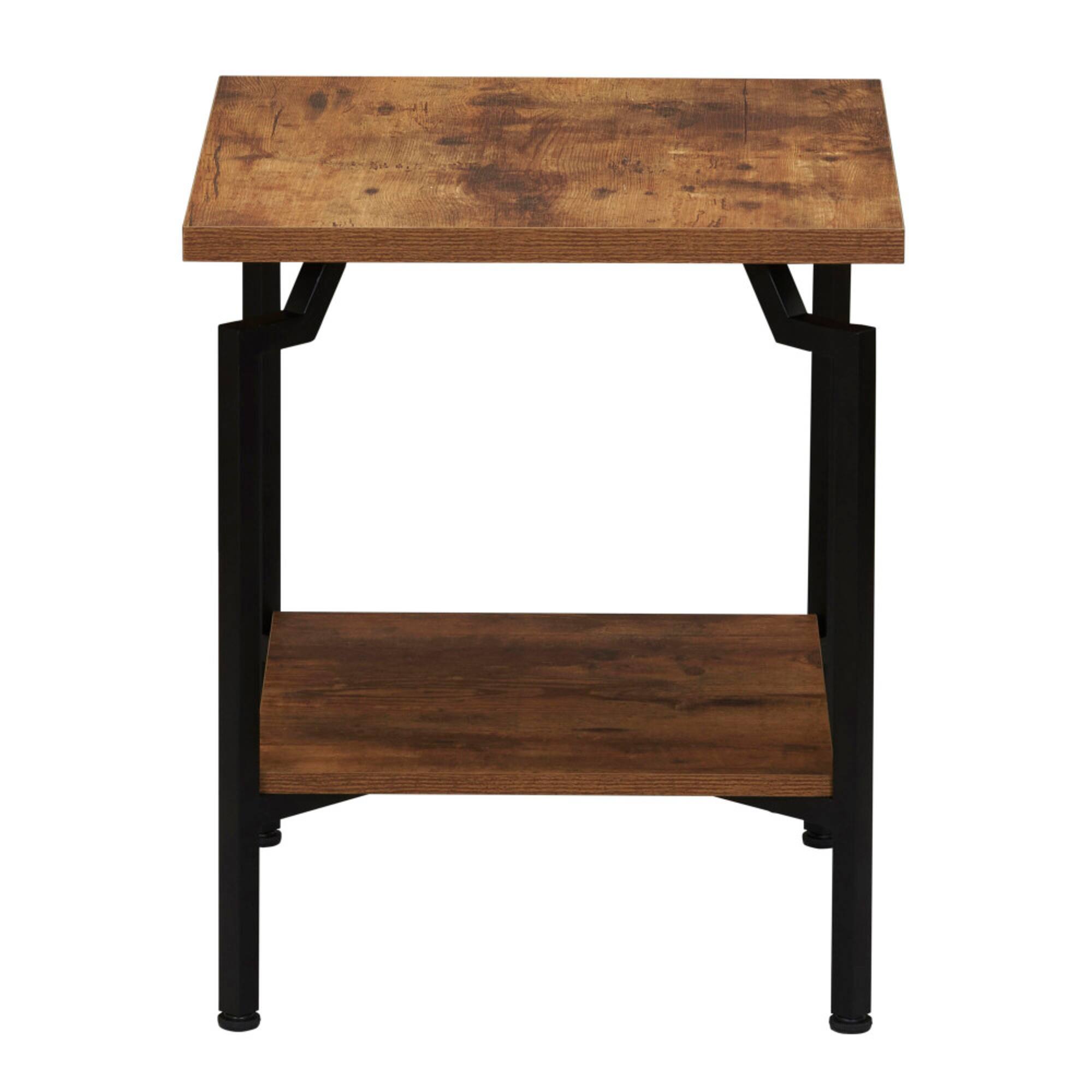 Household Essentials Crown 22" 2-Tier Square Side End Table